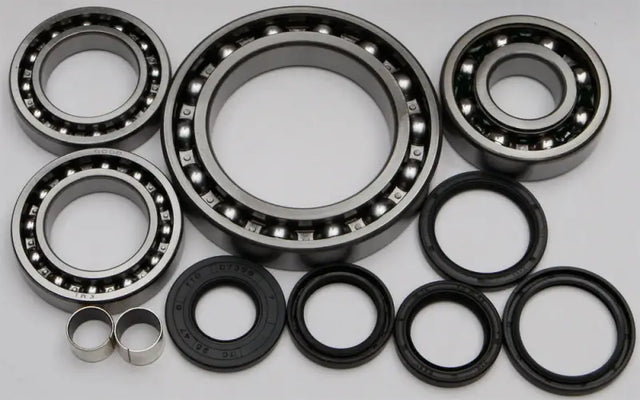 Front differential bearing and seal kit including bearings, seals, and pinion repair sleeve for Honda, perfect for comprehensive differential repair.