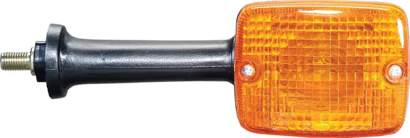 Black motorcycle turn signal with amber rectangular lens for K&S 25-2066 turn signal assembly
