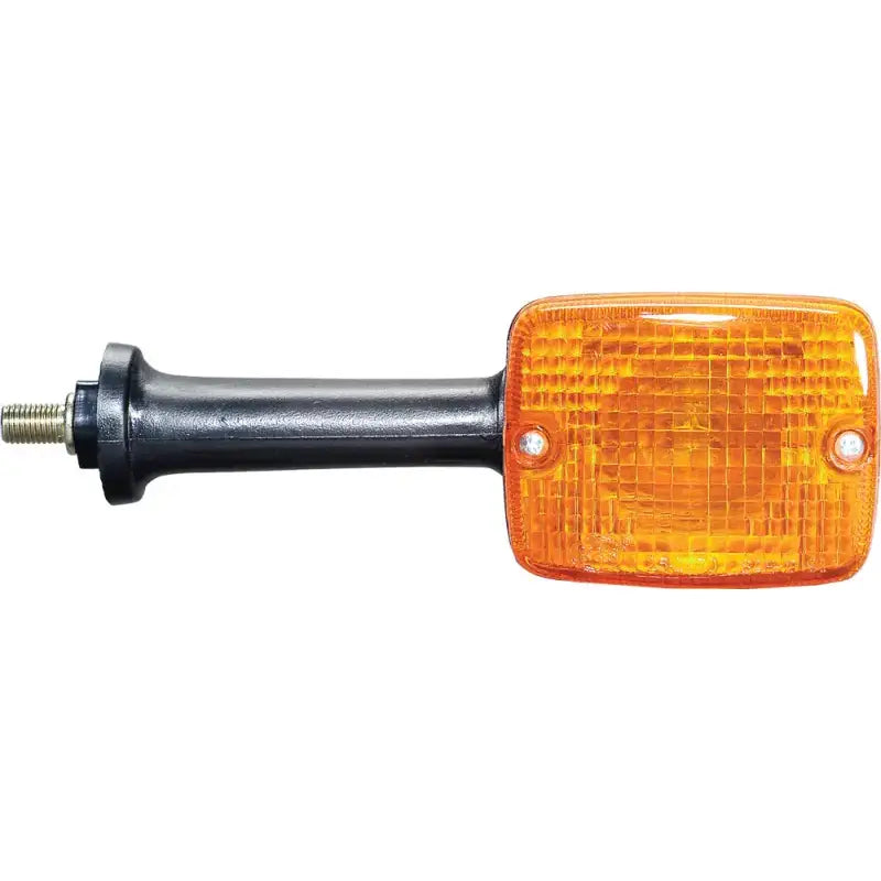 Black motorcycle turn signal with amber rectangular lens for K&S 25-2066 turn signal assembly