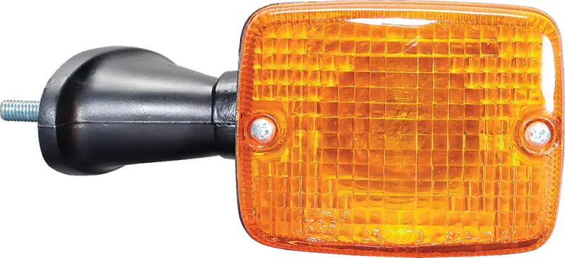 K&S motorcycle turn signal assembly with amber lens and black housing for 25-2076