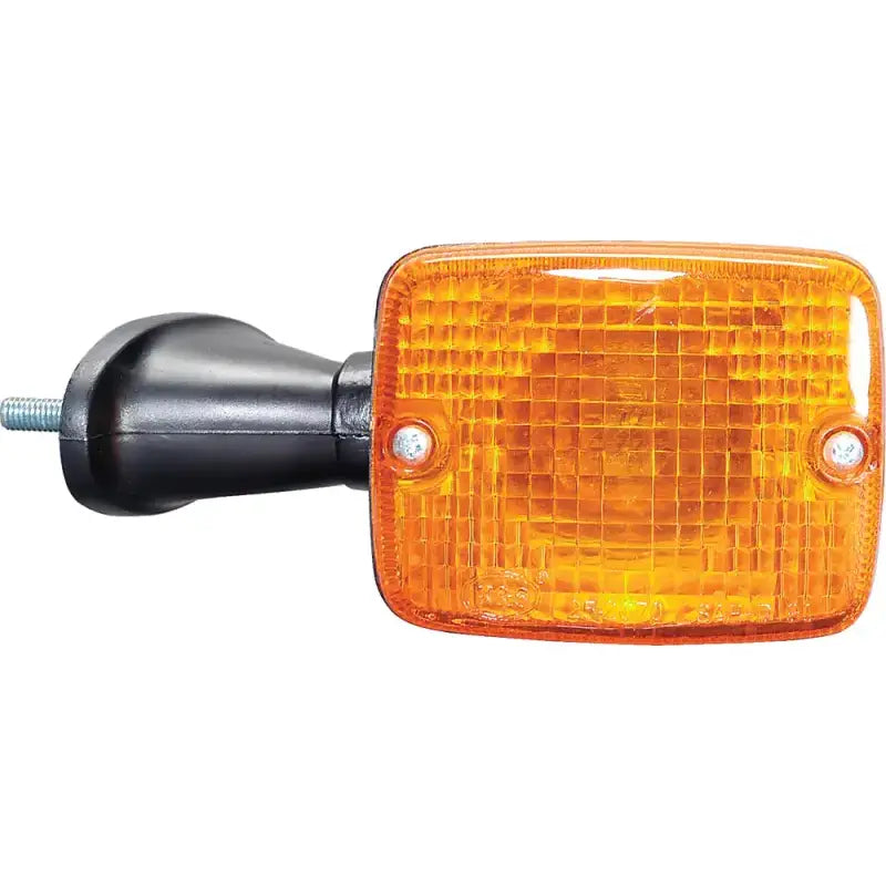 K&S motorcycle turn signal assembly with amber lens and black housing for 25-2076