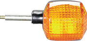 Amber motorcycle turn signal with threaded stud for K&S 25-2086 turn signal assembly