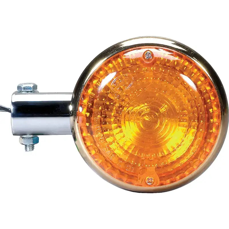 Chrome and amber motorcycle turn signal assembly for 25-4025 Turn Signal Front by K&S