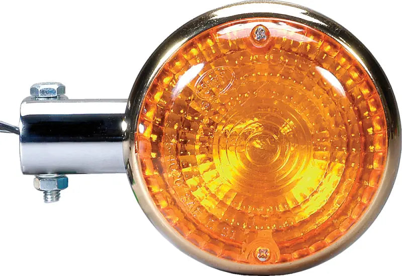 Chrome-plated amber turn signal light from K&S for 25-4026 Turn Signal Rear assembly