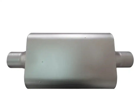 Rectangular metal muffler with cylindrical inlets for 2503AS Speedfx inlet exhaust muf
