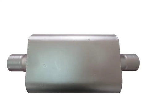 Rectangular metal muffler with cylindrical inlets for 2503AS Speedfx inlet exhaust muf