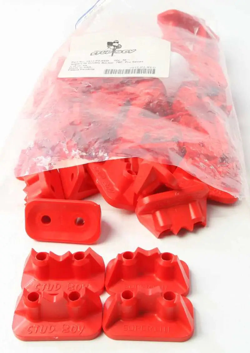 STUD BOY 2512-P2-RED Super Lite Pro Series Double Backers 0.75" 48/Pk Red