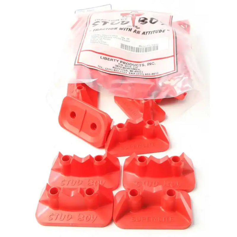 STUD BOY 2522-P1-RED Super Lite Pro Series Double Backers .75" 24/Pk Red