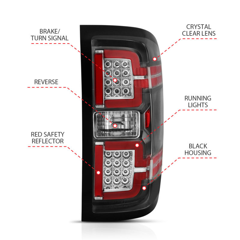 ANZO 311289 ANZO 2014-2018 Chevy Silverado 1500 LED Taillights Black