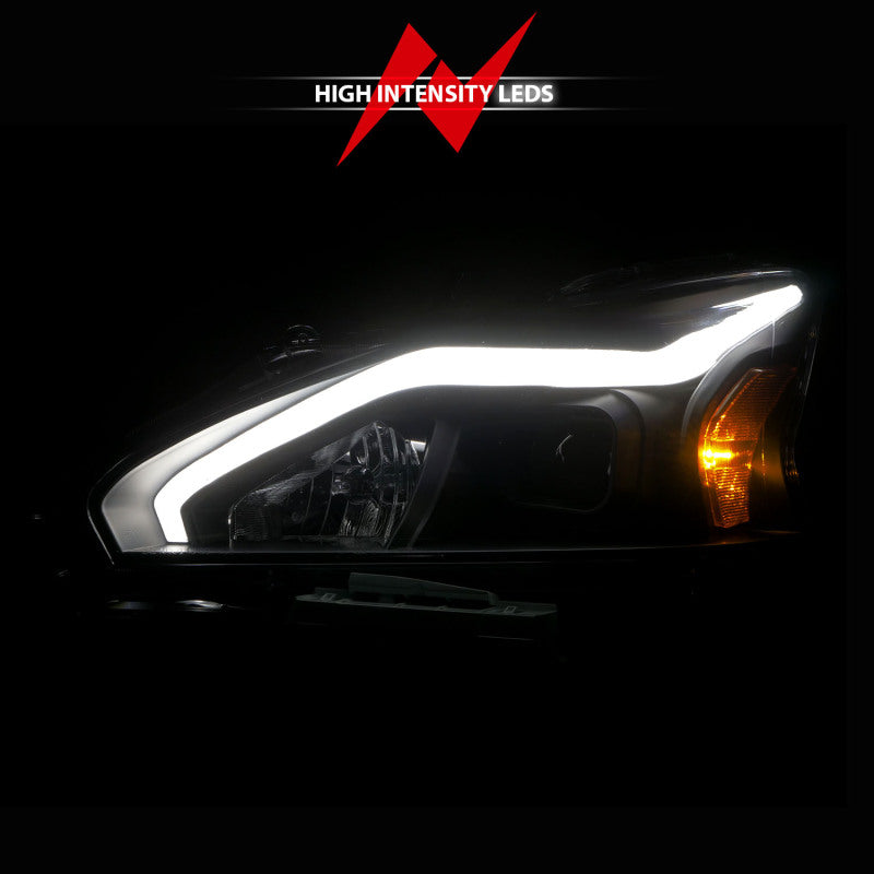 ANZO 121569 ANZO 13-15 Nissan Altima (w/o Factory HID Bulbs) Projector Headlights - w/ Light Bar Black Housing