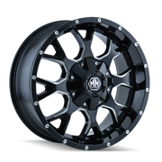 Mayhem 8015-2937M18 Mayhem 8015 Warrior 20x9 / 6x135 BP / 18mm Offset / 106mm Hub Black w/ Milled Spokes Wheel
