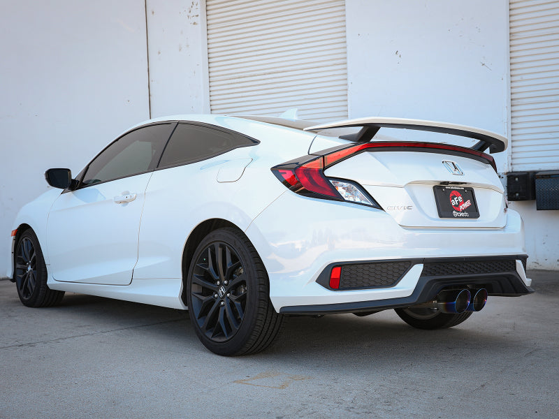 aFe 49-36620-L aFe Takeda 2.5in 304SS Cat-Back Exhaust System 17-20 Honda Civic SI Coupe L4-1.5L (t) - BL Flame Tip