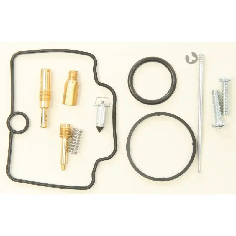 Bike Carburetor Rebuild Kit with brass jets, gaskets, and parts for carburetor repair