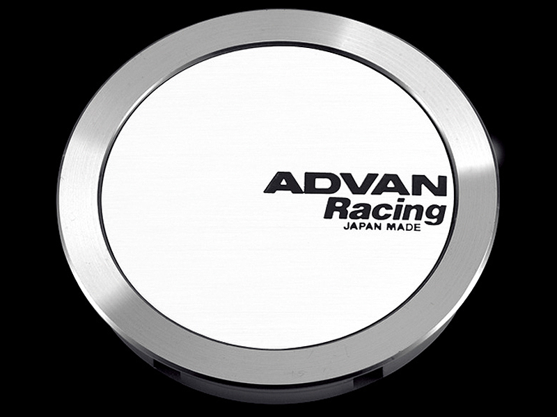 Advan V2388 Advan 63mm Full Flat Centercap - White/Silver Alumite