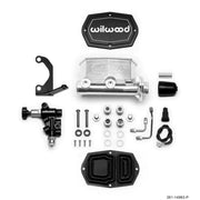Wilwood 261-14963-P 261-14963-P Wilwood Compact Tandem M/C - 1in Bore - w/Bracket and Valve - Ball Burnished