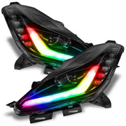 Black car headlights with rainbow LED strips for Chevy Corvette Oracle Dynamic light