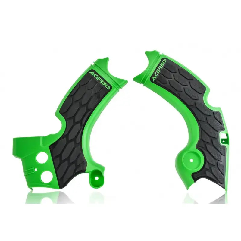 Green and black ACEBIS X-Grip Frame Guard for motorcycle frame protection and enhanced grip.