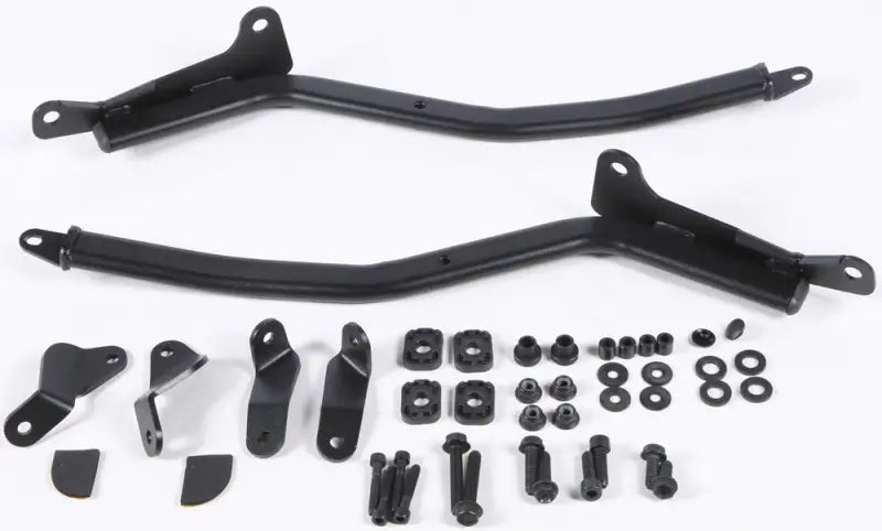 Black metal luggage mounting hardware for Top Case Sidearms, matte black roof rack kit