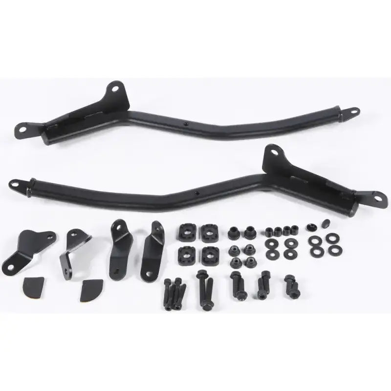Black metal luggage mounting hardware for Top Case Sidearms, matte black roof rack kit