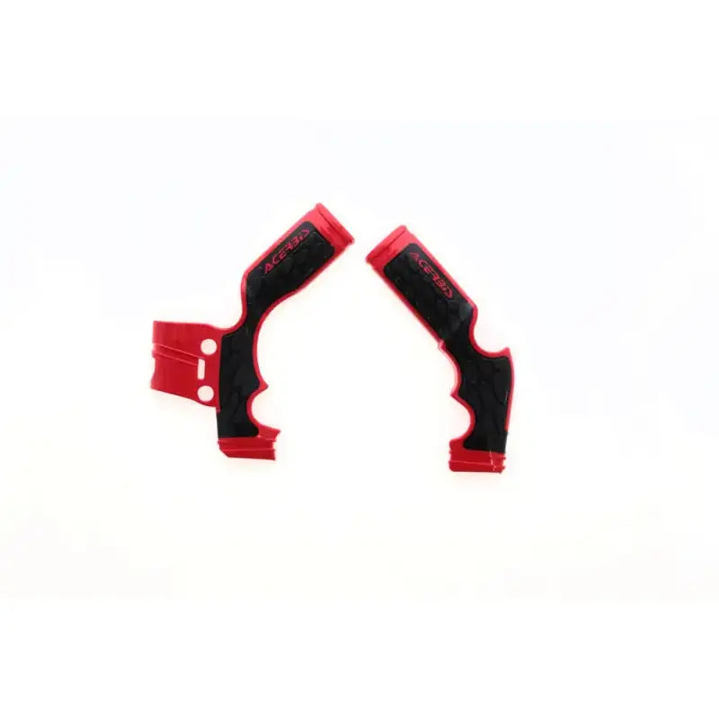 Red and black X-Grip Frame Guard for KTM/Hus motorcycles, offering enhanced grip and frame protection. Rugged polycarbonate exterior and flexible rubber inner for superior control and easy assembly. Ideal for off-road adventures. RV, Automotive, Powersports, AVADA - Best Sellers