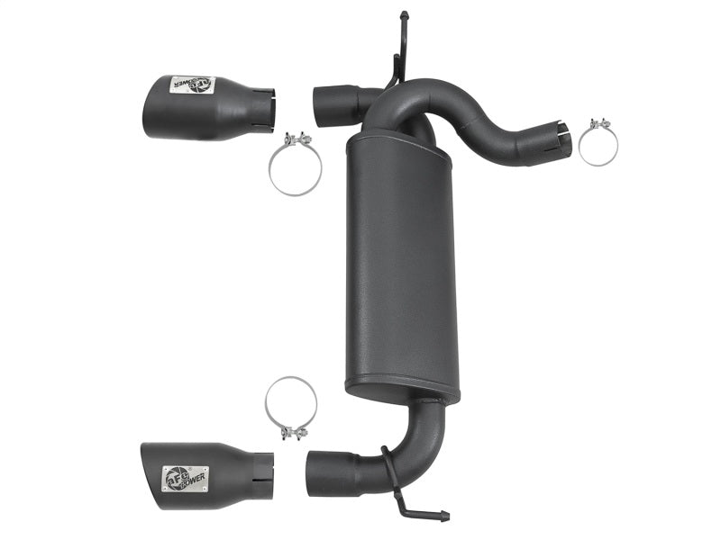 aFe 49-48061-B aFe Rebel Series 2.5in 409 SS Axle-Back Exhaust w/ Black Tips 2007+ Jeep Wrangler (JK) V6 3.6L/3.8L