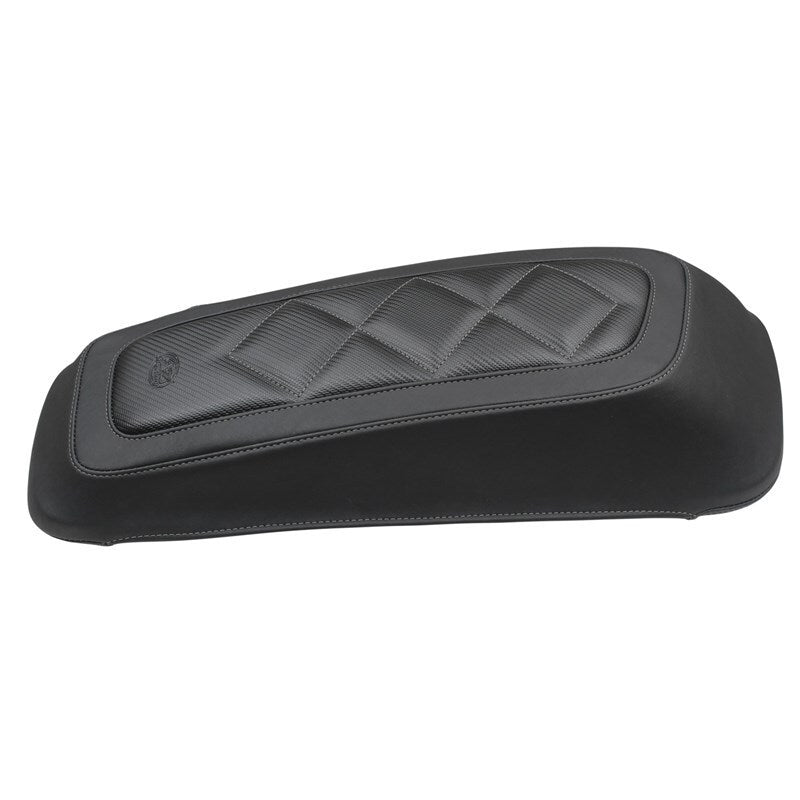 Mustang Motorcycle 77643 Mustang 08-21 Harley FL Touring Saddlebag Lid Covers Diamond Stitch - Black