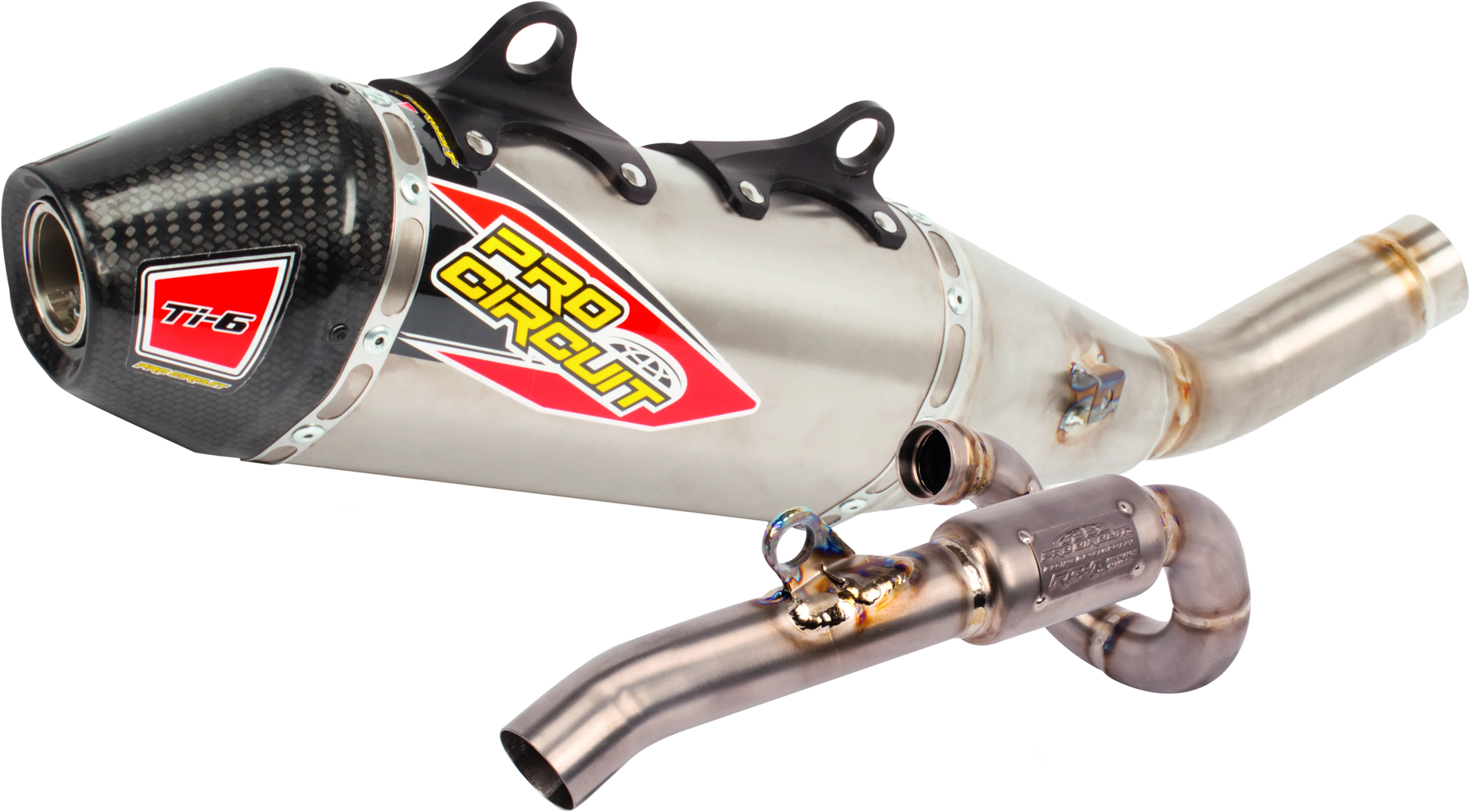 PRO Circuit Ti-6 Titanium Exhaust System 03122525F - Carbon TI-6 Cap