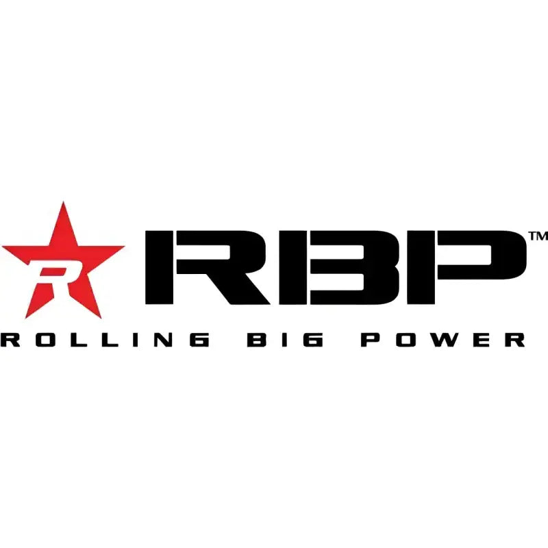 RBP Ar-15 22x12 wheel with rolling big power logo red star black text