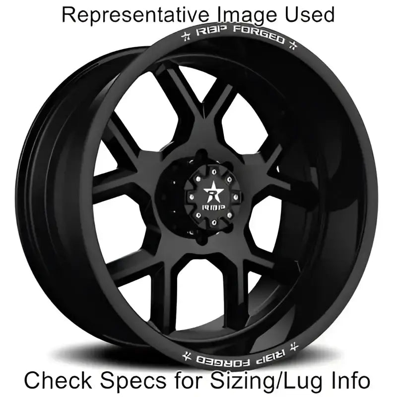 Matte black RBP Ar-15 22x12 forged wheel with star design