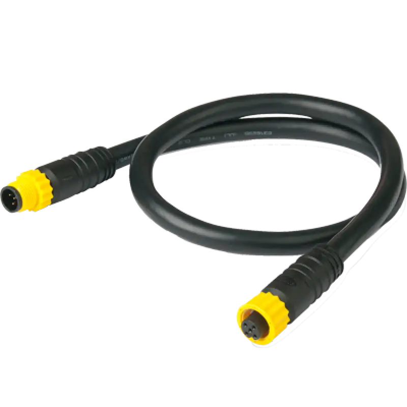 270001 Ancor NMEA 2000 Backbone Cable - .5 Meter in black, featuring durable yellow connectors. Built to enhance seamless connectivity in marine electronic systems.