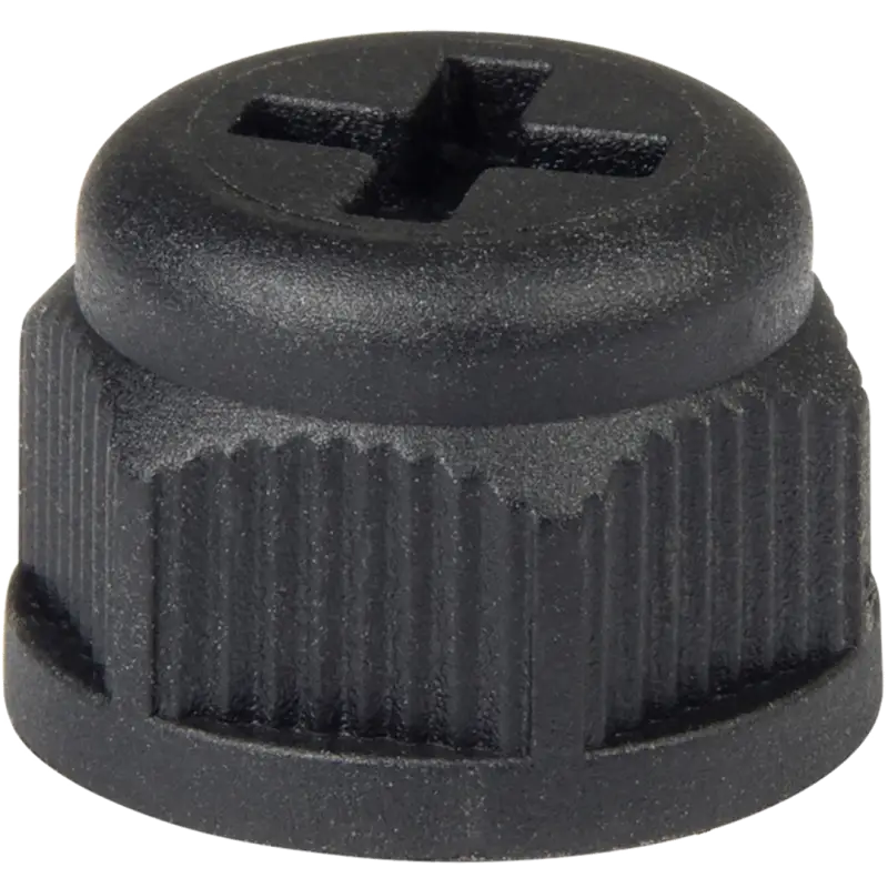270112 Ancor Nmea 2000 Blanking Cap - Male for marine electronics, durable black cap with cross-slot design.
