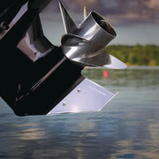 27191 Keelguard Megaware Skegguard mounted on a boat propeller, providing superior protection for the skeg. Durable and easy to install.