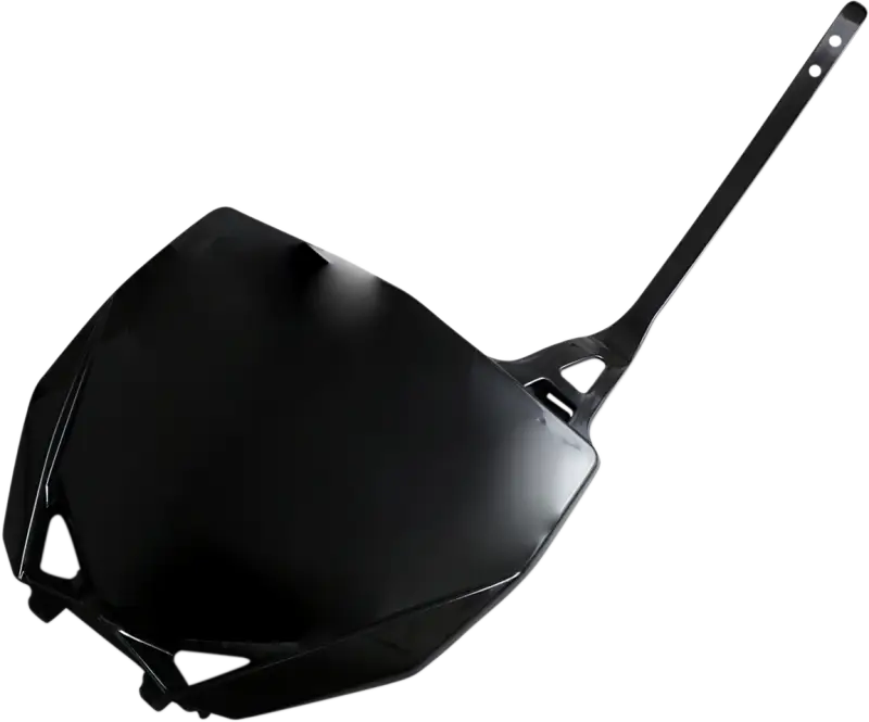 Black plastic dirt bike front number plate perfect for adding a sleek look to your ride