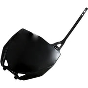 Black plastic dirt bike front number plate perfect for adding a sleek look to your ride