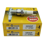 2763 NGK Gr4Gp spark plugs set of 4, reliable ignition performance upgrade for engines.