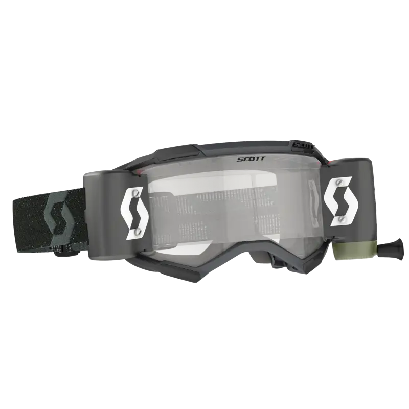 Dark grey Fury Goggle with clear lens and no-slip silicone strap for Scott Fury Goggle fans