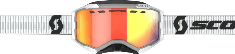 SCOTT Fury Goggle Snow Cross Ls White W/Red Chrome for Powersports