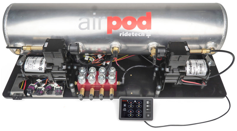 Ridetech 30514100 Ridetech RidePro E5 Air Ride Suspension Control System 5 Gallon Dual Compressor AirPod 1/4in Valves - 30514100