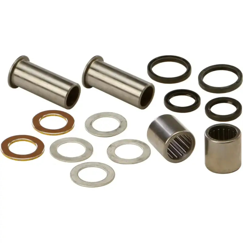 Assorted metal bushings washers and seals from 28-1043 Swingarm Bearing Kit for bikes