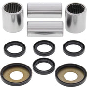 Complete swingarm bearing kit with metallic bushings, seals, and washers for mechanical use