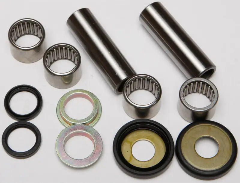 Complete swingarm bearing kit with bearings and seals for vehicle suspension repair