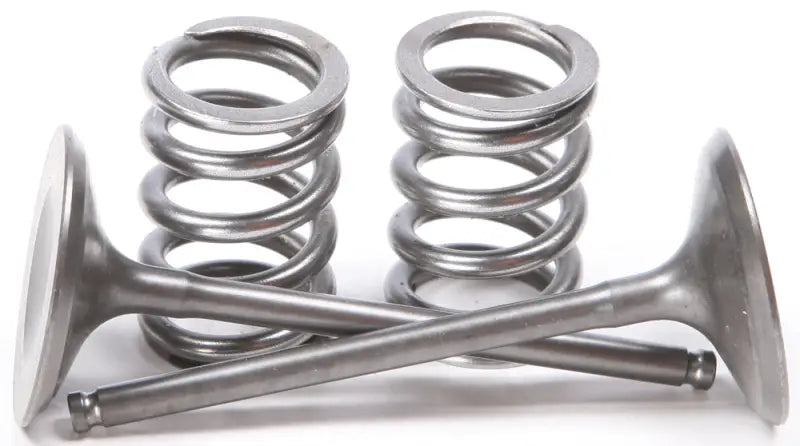 Steel intake valve springs and metal engine valves for stronger valve springs upgrade