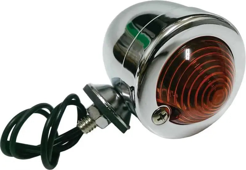 28002 Bullet Marker Light Chrome Amber Lens Single Filament