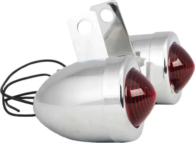 280055 Bullet Marker Light W/Brkt Chr Red Lens Single Filament