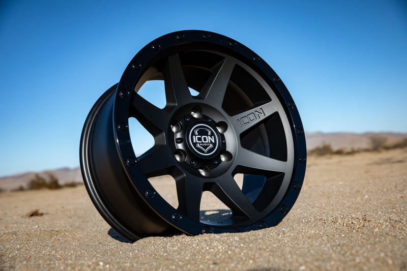 ICON 1817857345DB ICON Rebound 17x8.5 5x5 -6mm Offset 4.5in BS 71.5mm Bore Double Black Wheel - 1817857345DB