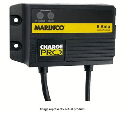Black Marinco Charger with two cables for bank 120V input and 6A charging power