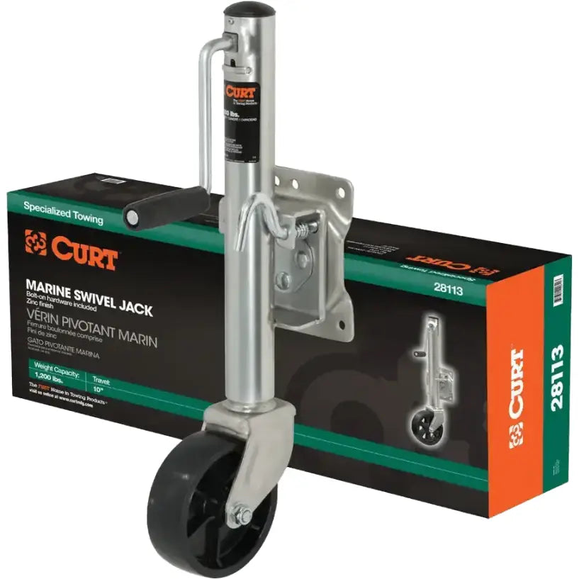 28113 Curt Marinetrailerjack 6 Inch Wheel1,200Lbs10 Inch Travel - RV and Auto Parts