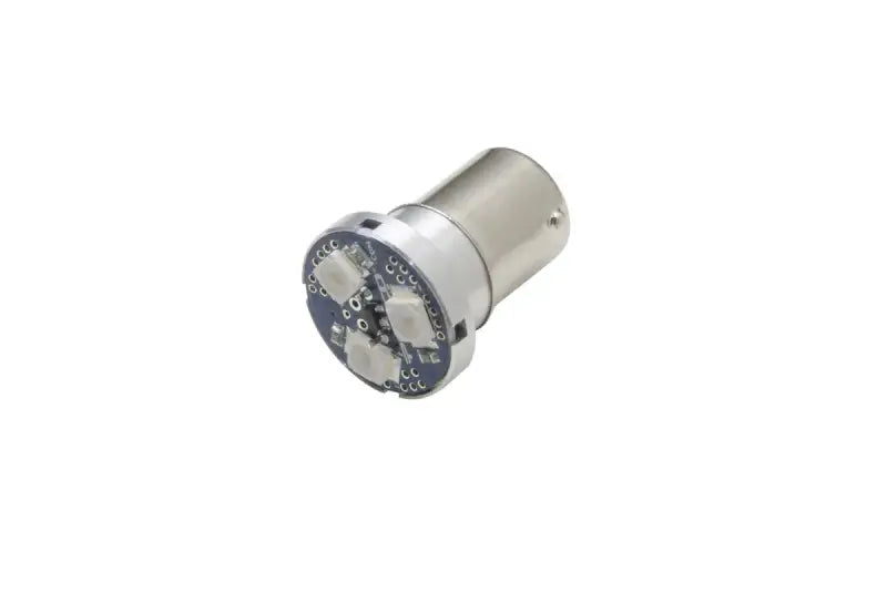 281571A Putco Neutron LED1157 amber bulb with silver base and white LEDs