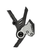 Black and gray grip frame guard for BMW motorcycle for protection and style