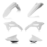 Plastic Kit for Honda, includes front and rear fenders, side panels, radiator scoops in white.